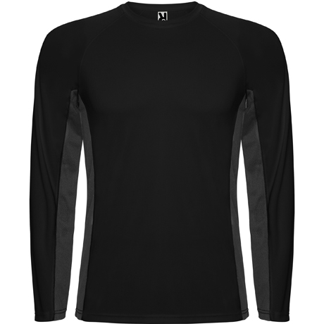 CAMISETA SHANGHAI LS NEGRO-PLOMO