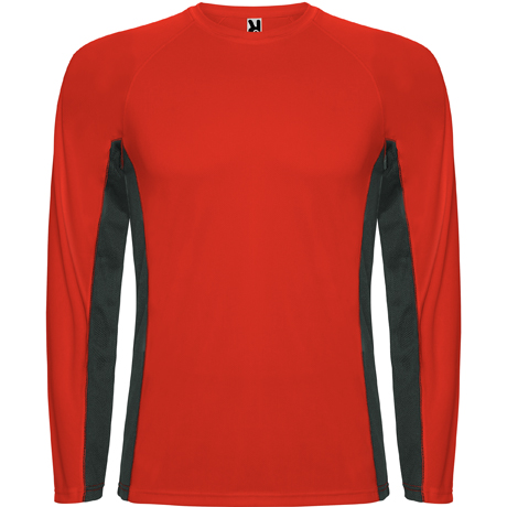 CAMISETA SHANGHAI LS ROJO-PLOMO