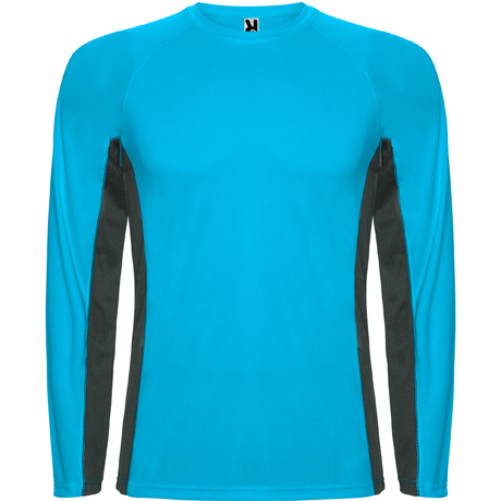 CAMISETA SHANGHAI LS TURQUESA-PLOMO