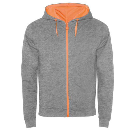 SUDADERA FUJI gris naranja fluor