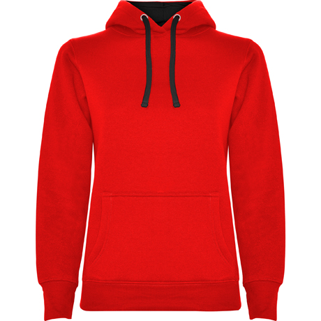 SUDADERA URBAN WOMAN rojo negro