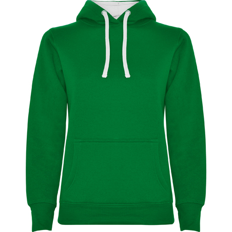 SUDADERA URBAN WOMAN verde kelly blanco
